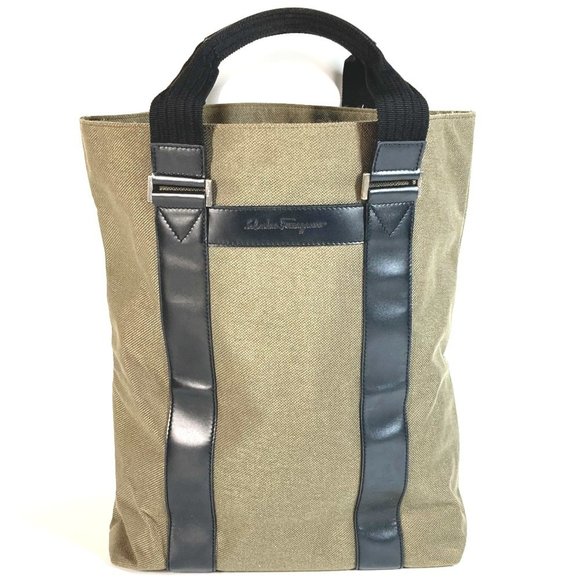 Salvatore Ferragamo vertical tote bag with logo business bag shoulder leath...
